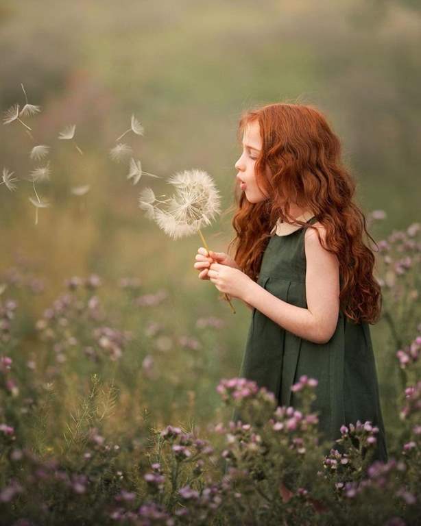 عکس قاصدک در دست دختر برای پروفایل