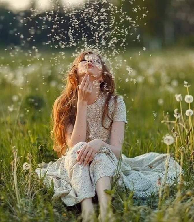 عکس قاصدک در دست دختر برای پروفایل