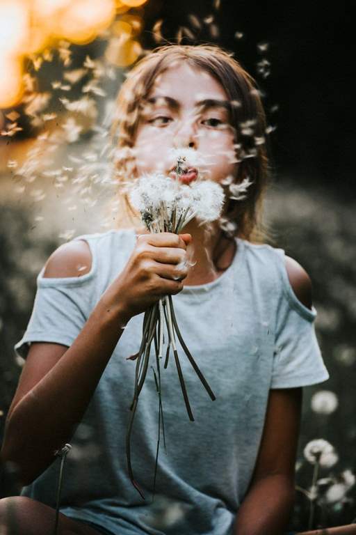 عکس قاصدک در دست دختر برای پروفایل