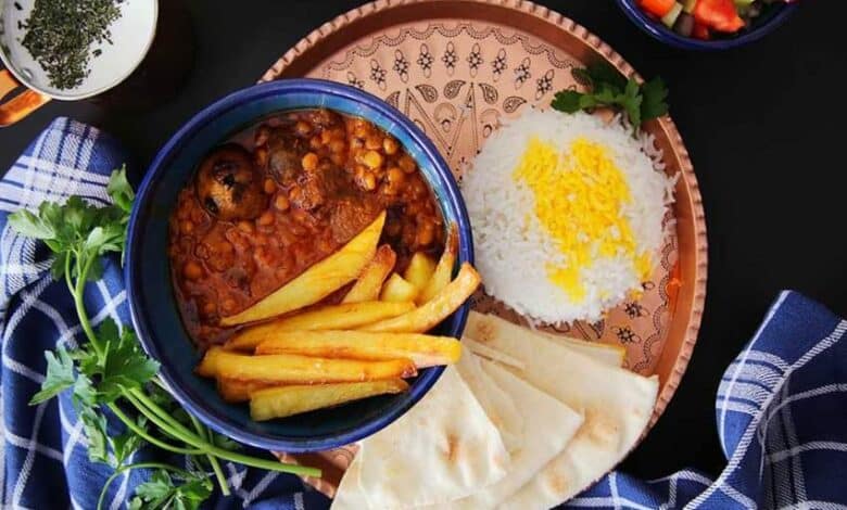 میزان کالری قیمه