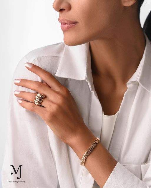 مدل جدید ست دستبند و انگشتر طلا دخترانه شیک