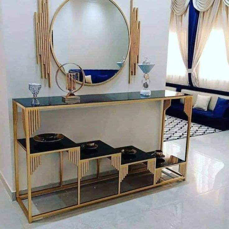 78 مدل کنسول فلزی طلایی مدرن و شیک
