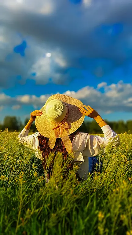 عکس دختر از پشت سر با کلاه برای پروفایل