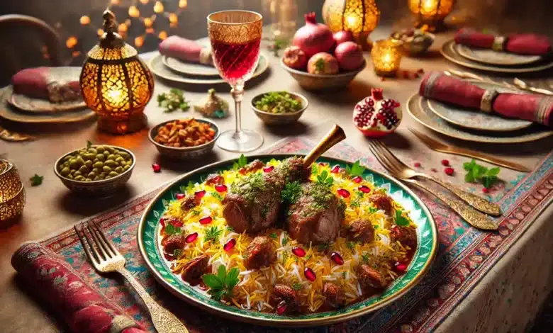 طرز تهیه چلو گوشت مجلسی برای 10 نفر