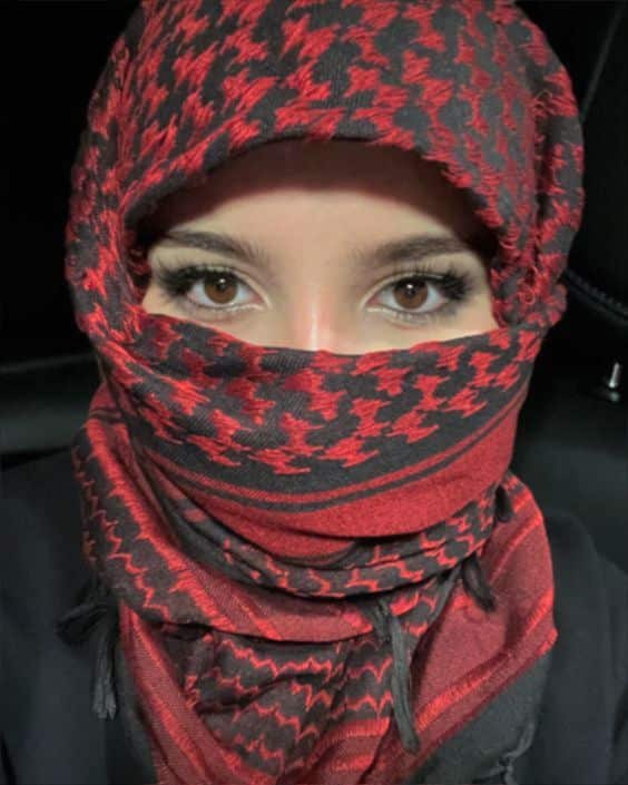عکس پروفایل دختر عربی با چفیه 21