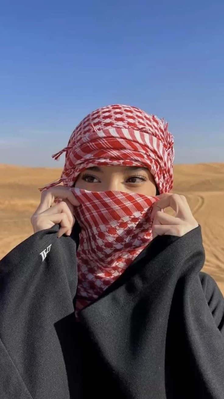 عکس پروفایل دختر عربی با چفیه 35