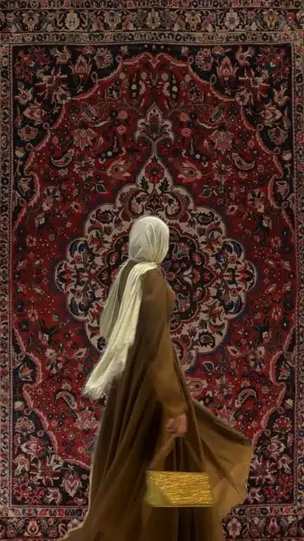 عکس دختر با فرش ایرانی 21