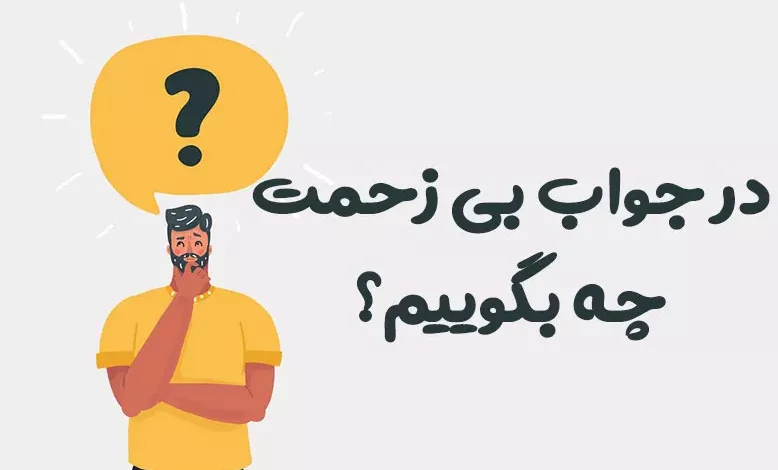 در جواب بی زحمت چه بگوییم