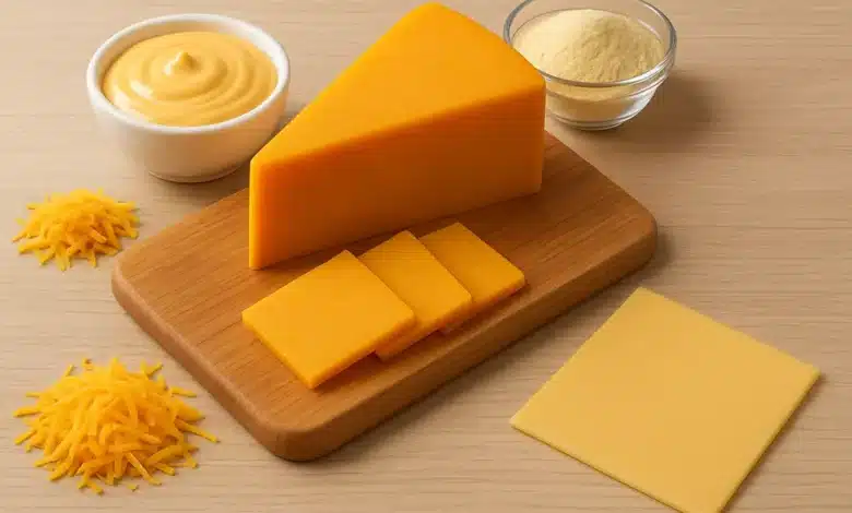 پنیر چدار برای چی استفاده میشه؟ دیپ، پودر و ورقه‌ای