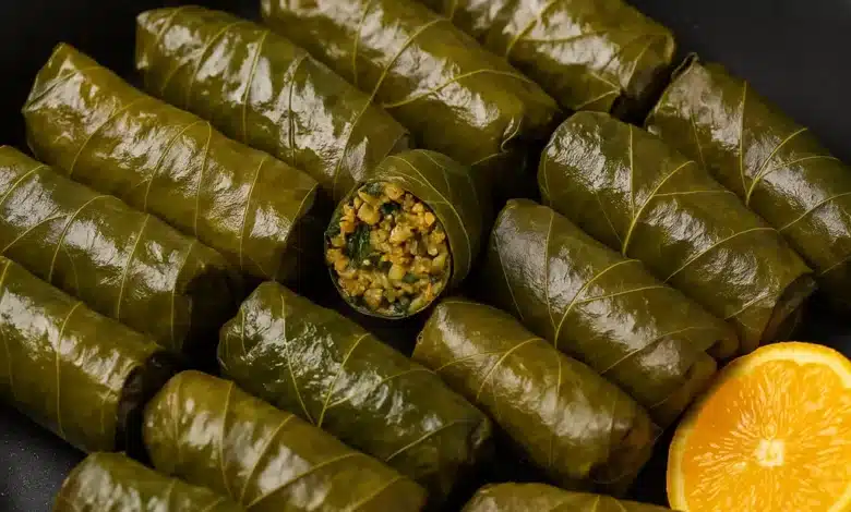 طرز تهیه دلمه برگ مو برای 6 نفر بدون گوشت [دستور پخت حرفه ای]