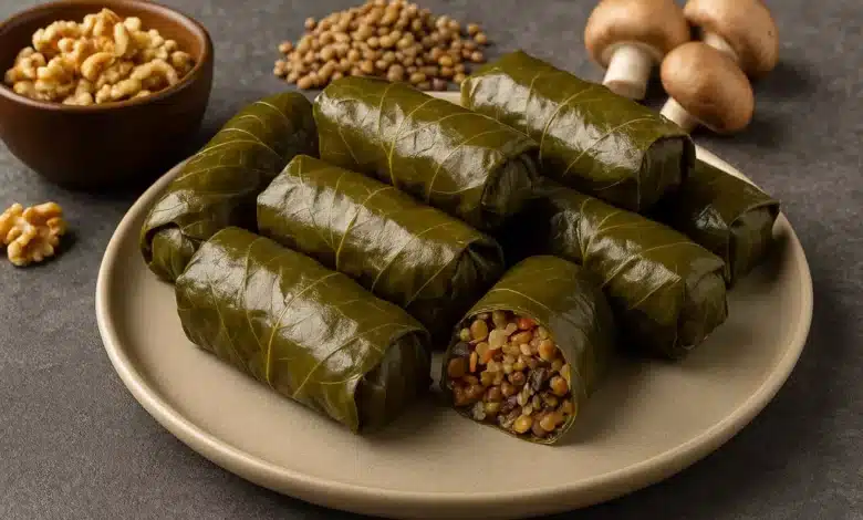 طرز تهیه دلمه برگ مو برای 6 نفر بدون گوشت [دستور پخت حرفه ای]