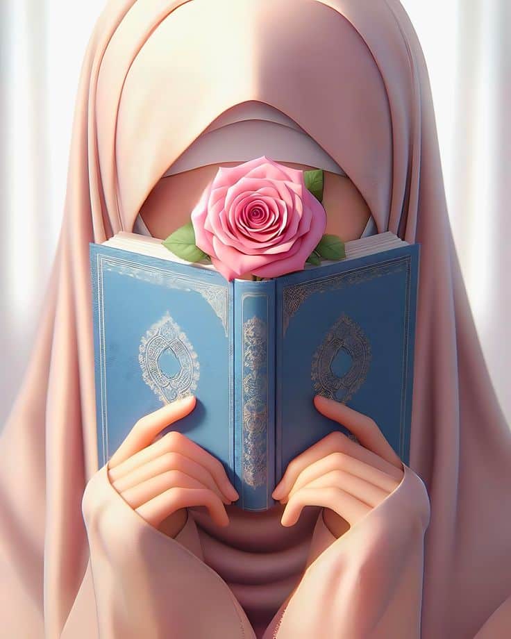 عکس پروفایل قران در دست دختر کارتونی و فانتزی 11