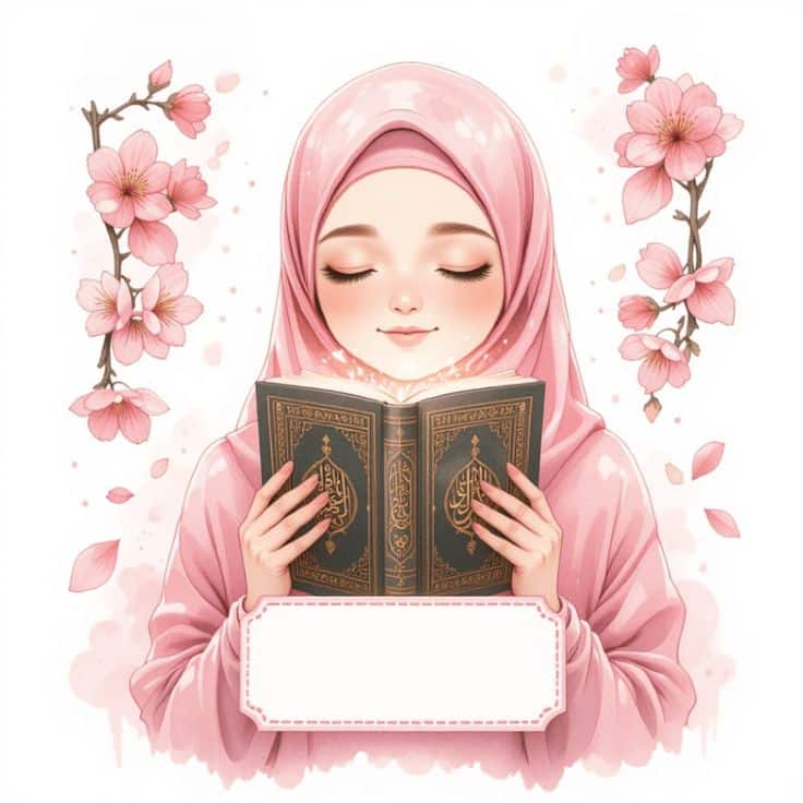 عکس پروفایل قران در دست دختر کارتونی و فانتزی 17