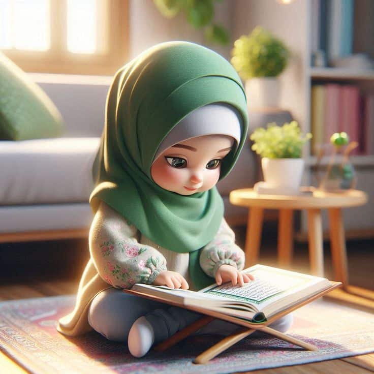 عکس پروفایل قران در دست دختر کارتونی و فانتزی 20