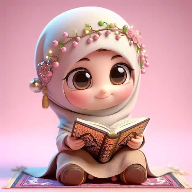 عکس پروفایل قران در دست دختر کارتونی و فانتزی 25