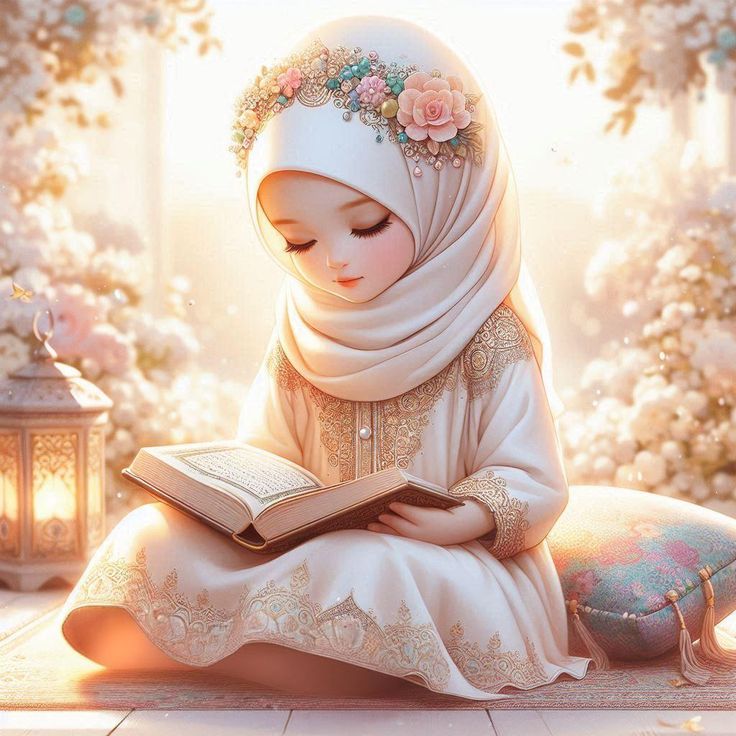 عکس پروفایل قران در دست دختر کارتونی و فانتزی 29