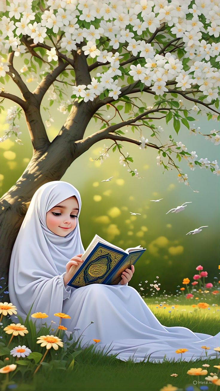 عکس پروفایل قران در دست دختر کارتونی و فانتزی 31