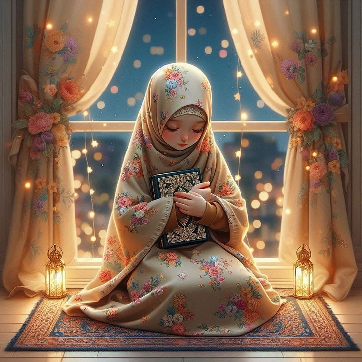 عکس پروفایل قران در دست دختر کارتونی و فانتزی ❤️ [کیوت و خاص]