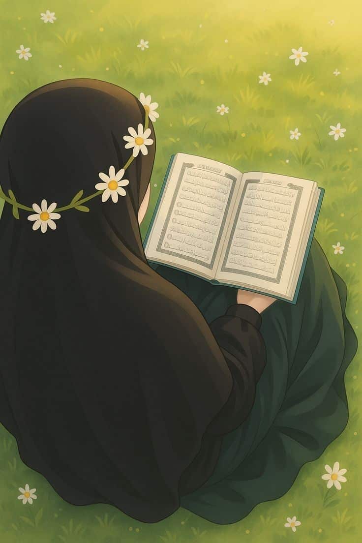 عکس پروفایل قران در دست دختر کارتونی و فانتزی 9