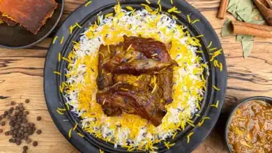 طرز تهیه چلو گوشت مجلسی برای ۵ نفر [رستورانی و خوشمزه]