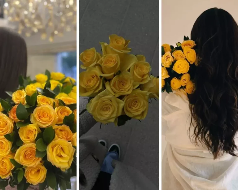 عکس دختر با گل رز زرد برای پروفایل 💛 [خاص و لاکچری]