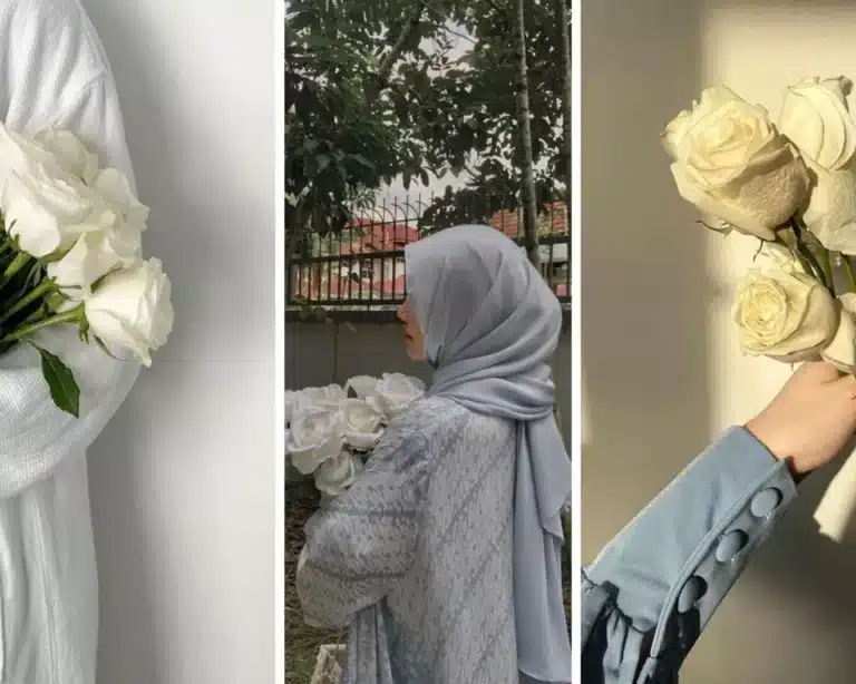 عکس دختر با گل رز سفید برای پروفایل ♥️ [لاکچری و خاص]
