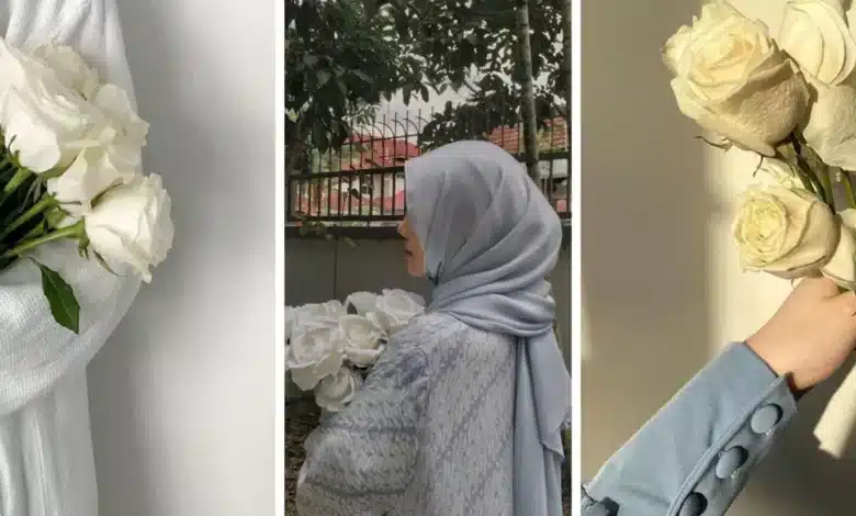 عکس دختر با گل رز سفید برای پروفایل ♥️ [لاکچری و خاص]