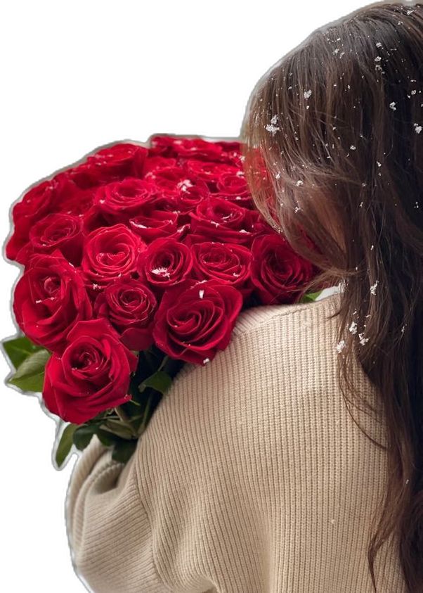 عکس دختر با گل رز قرمز 16