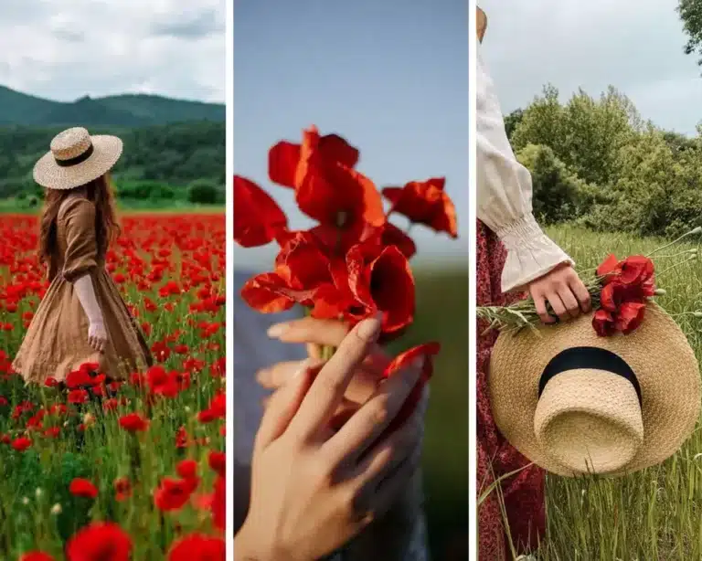 دانلود عکس دختر با گل شقایق برای پروفایل ♥️ [زیبا و احساسی]
