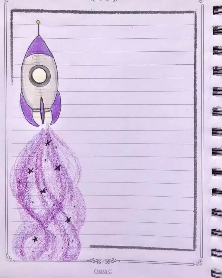 تزیین دفتر مشق ساده، شیک و فانتزی ✏️🎨 دخترانه و پسرانه با مداد رنگی