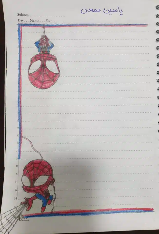 تزیین دفتر مشق ساده، شیک و فانتزی ✏️🎨 دخترانه و پسرانه با مداد رنگی