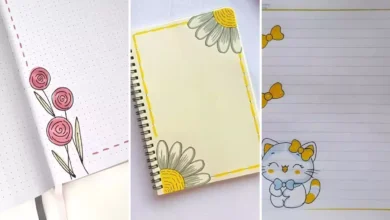 تزیین دفتر مشق ساده، شیک و فانتزی ✏️🎨 دخترانه و پسرانه با مداد رنگی