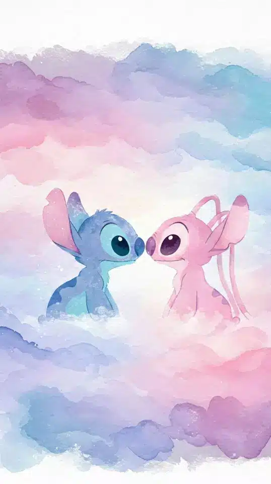 دانلود عکس استیچ و آنجل (استیج صورتی و آبی) 💙💗 کیوت و فانتزی