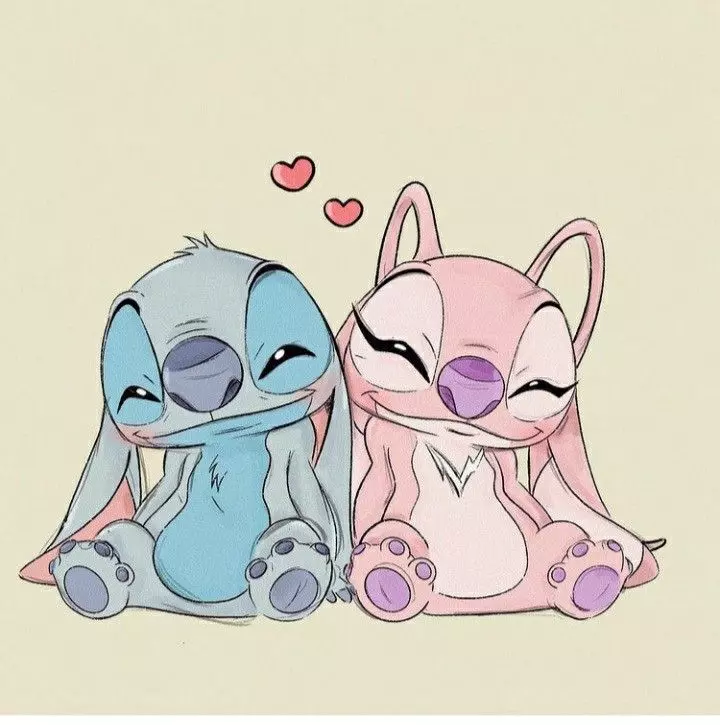 دانلود عکس استیچ و آنجل (استیج صورتی و آبی) 💙💗 کیوت و فانتزی