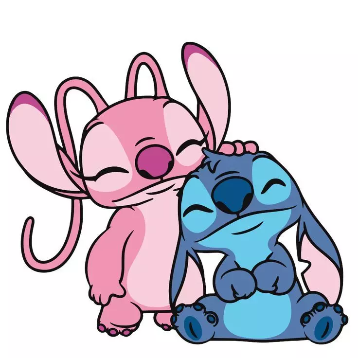دانلود عکس استیچ و آنجل (استیج صورتی و آبی) 💙💗 کیوت و فانتزی
