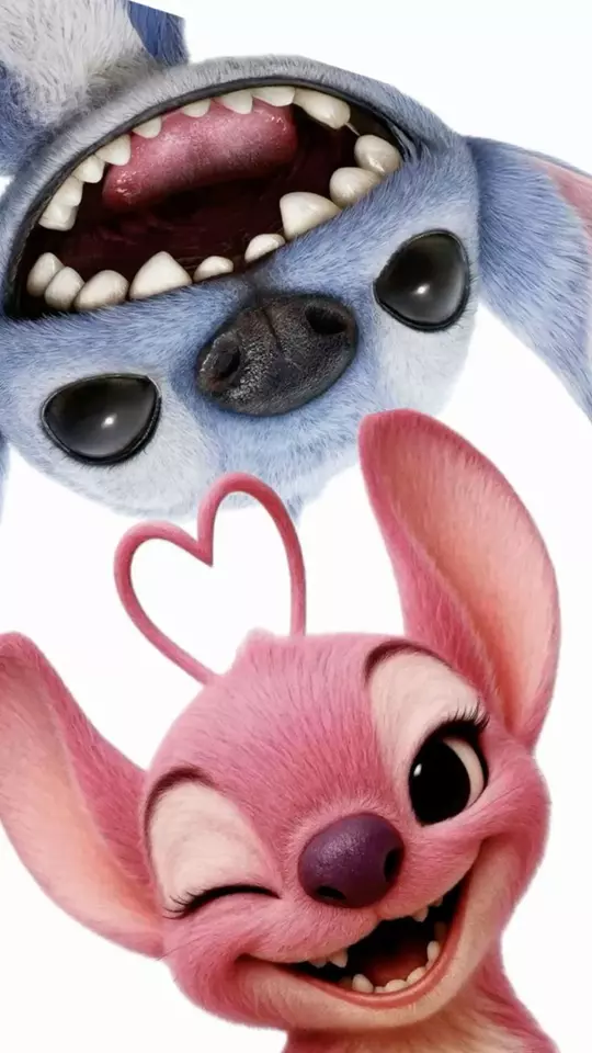 دانلود عکس استیچ و آنجل (استیج صورتی و آبی) 💙💗 کیوت و فانتزی
