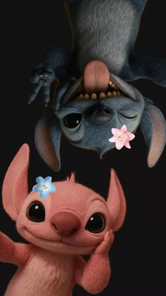 دانلود عکس استیچ و آنجل (استیج صورتی و آبی) 💙💗 کیوت و فانتزی