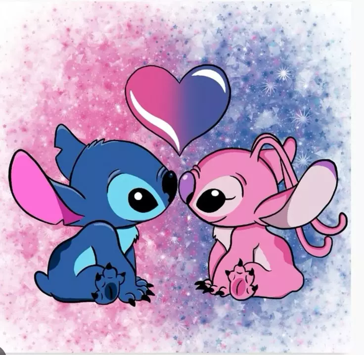 دانلود عکس استیچ و آنجل (استیج صورتی و آبی) 💙💗 کیوت و فانتزی