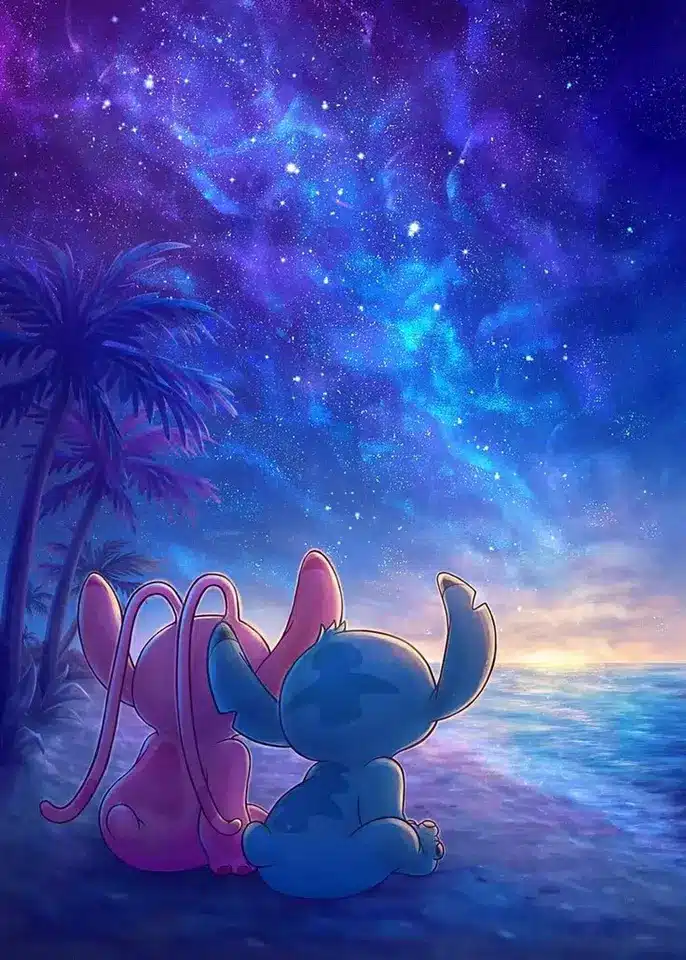دانلود عکس استیچ و آنجل (استیج صورتی و آبی) 💙💗 کیوت و فانتزی