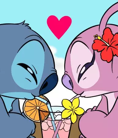 دانلود عکس استیچ و آنجل (استیج صورتی و آبی) 💙💗 کیوت و فانتزی