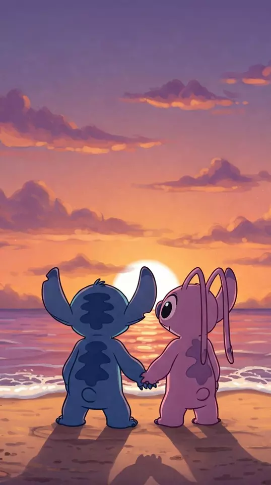 دانلود عکس استیچ و آنجل (استیج صورتی و آبی) 💙💗 کیوت و فانتزی