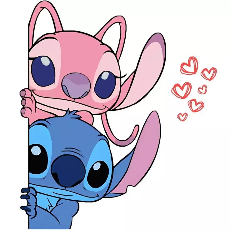 دانلود عکس استیچ و آنجل (استیج صورتی و آبی) 💙💗 کیوت و فانتزی