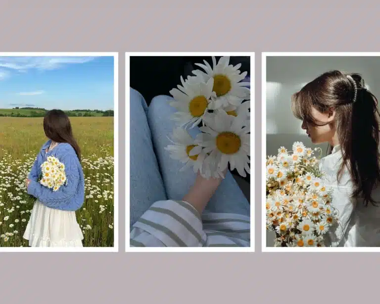 عکس دختر با گل بابونه برای پروفایل 🌼 [خاص و جدید]