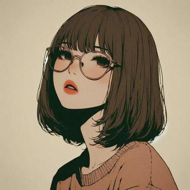 عکس دختر عینکی کارتونی برای پروفایل