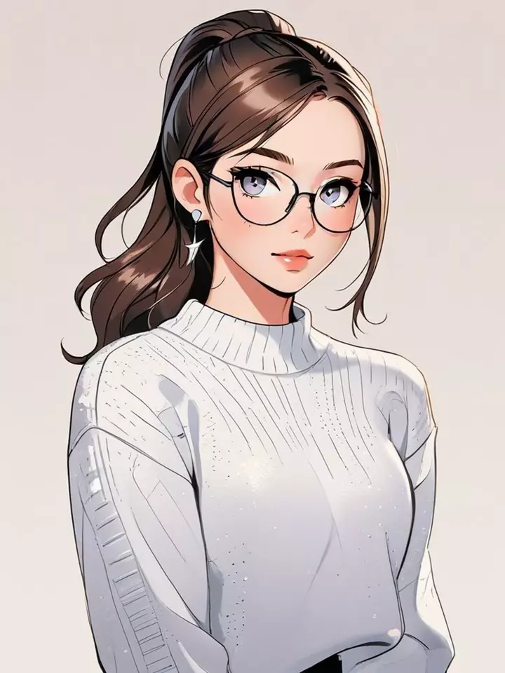 عکس دختر عینکی کارتونی برای پروفایل
