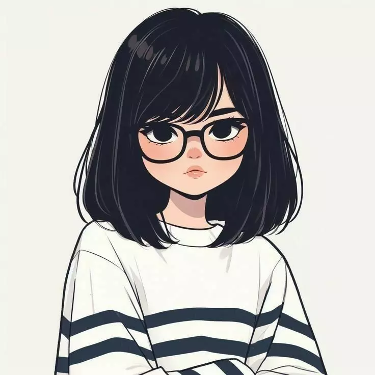 عکس دختر عینکی کارتونی برای پروفایل