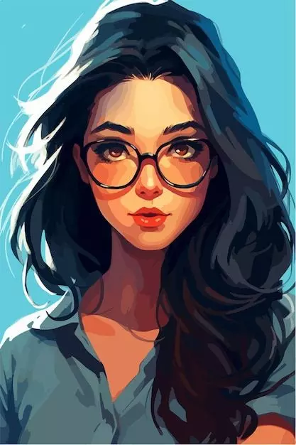 عکس دختر عینکی کارتونی برای پروفایل