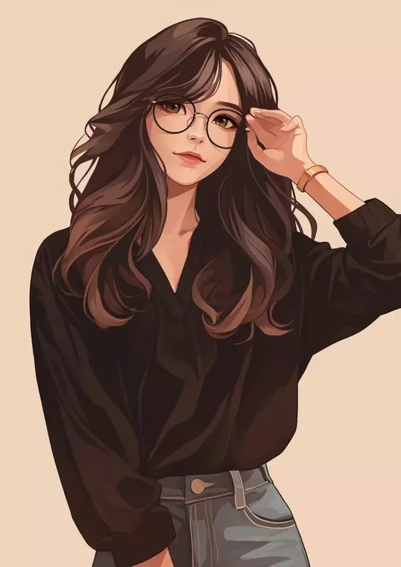 عکس دختر عینکی کارتونی برای پروفایل