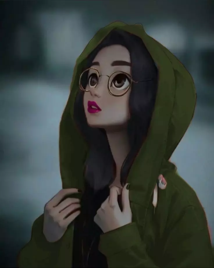 عکس دختر عینکی کارتونی برای پروفایل
