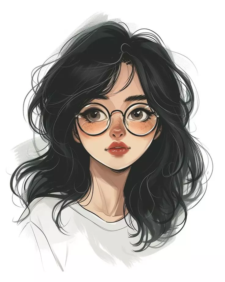عکس دختر عینکی کارتونی برای پروفایل